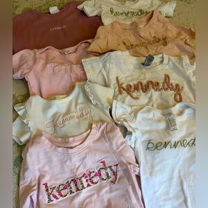 “Kennedy” embroidered tops/sweaters roughly 12-18M lot